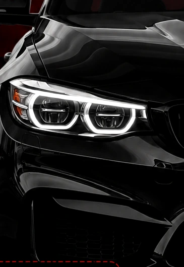 Black sports sedan from MORE Automotive's promotional artwork